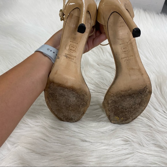 STUART WEITZMAN Nudistsong Patent Sandals SZ 8.5 - Picture 6 of 7